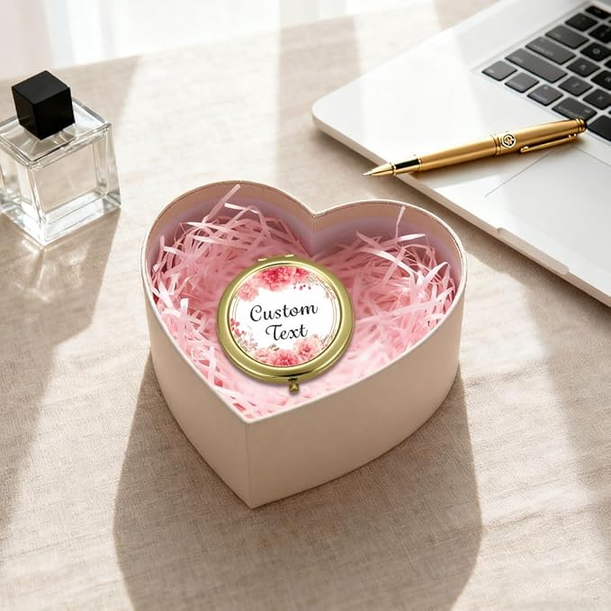 Eunigem Personalized Compact Mirror for Women-Custom Mirror Gifts for Bridesmaid,Wedding,Birthday,Mom,Friend,Wife,Christian