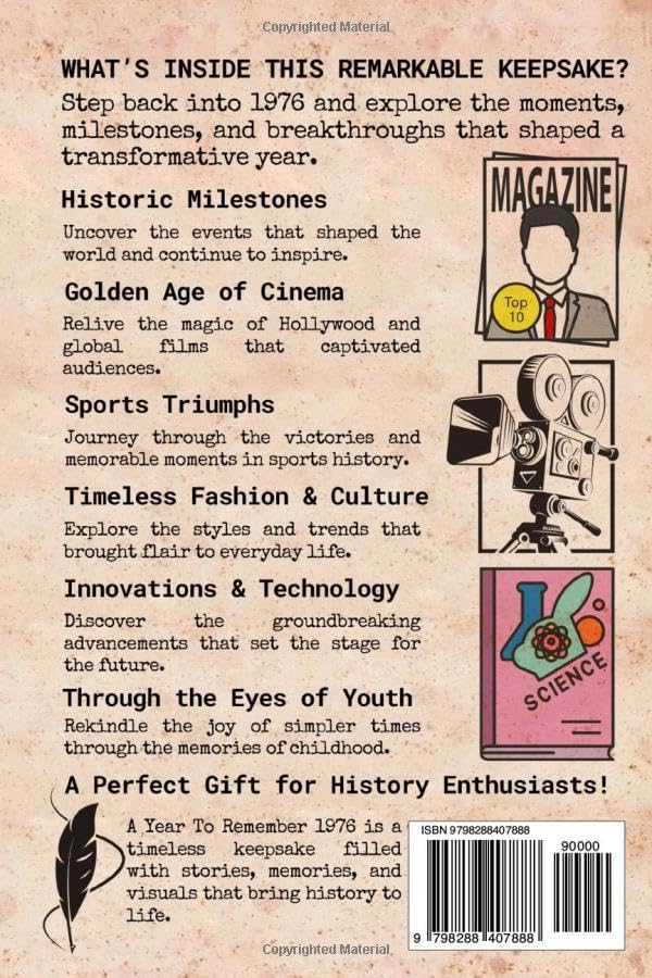 A Year To Remember 1976 History Book: A Nostalgic Tribute for the Radio Babies with Heartfelt Memories of 1976 – An Ideal Gift for Birthdays, Anniversaries, and Special Occasions