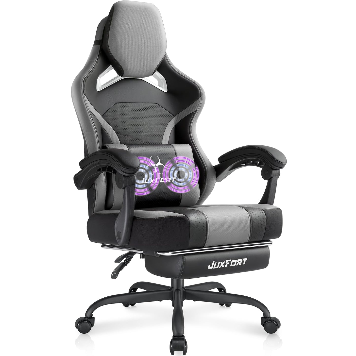 Big and Tall Gaming Chair with Massage and Pocket Spring Cushion,Gamer Chairs for Adults 400lb Weight Capacity, Video Game Chair with Headrest and Lumbar Support