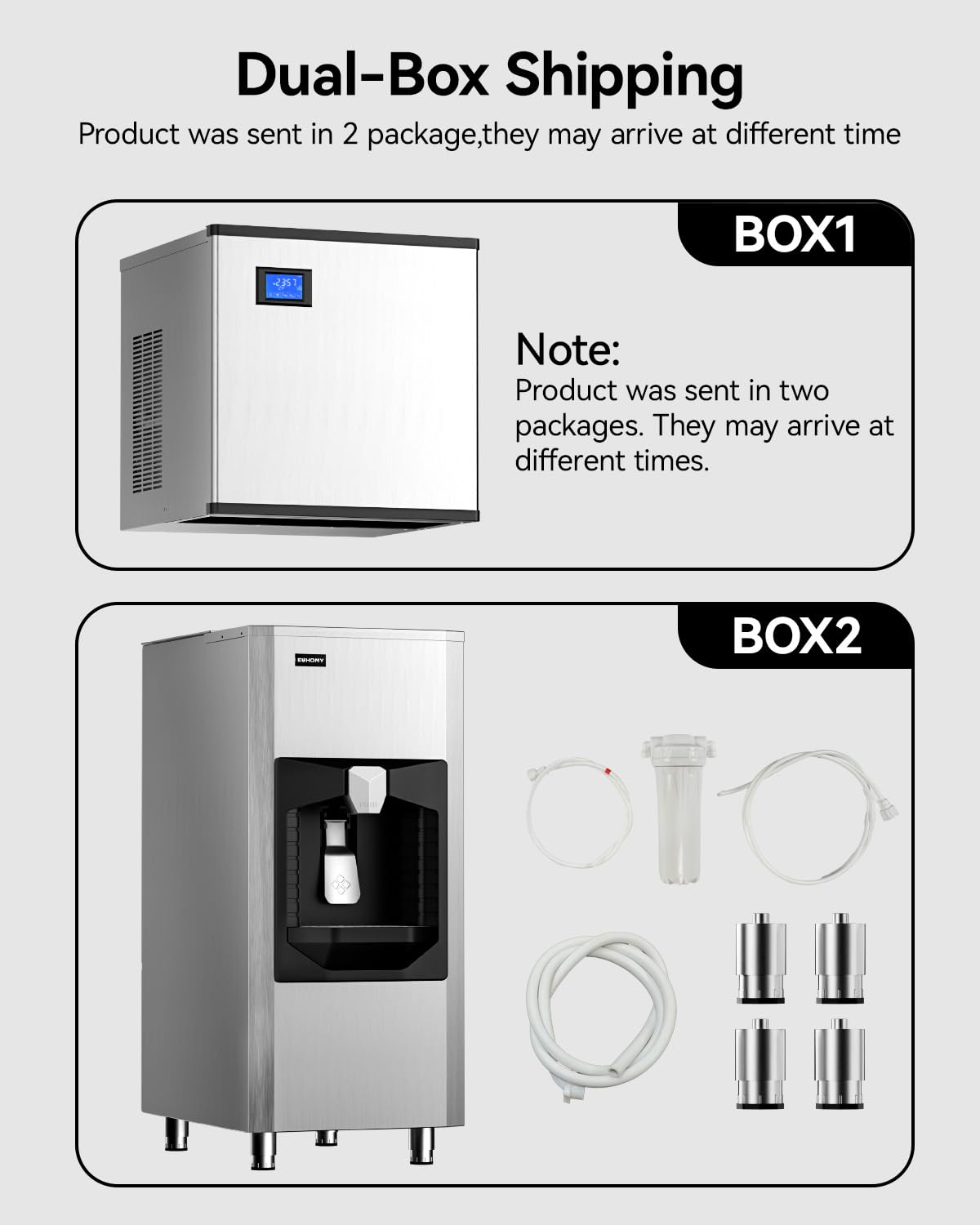 EUHOMY Commercial Ice Maker Machine 400Lb/24H, Ice Ready in 10-15 min,SECOP Compressor, Industrial Ice Machine with 130Lbs Automatic Ice Bin Dispenser, Ice Maker Machine for Hotel/Restaurant/Business