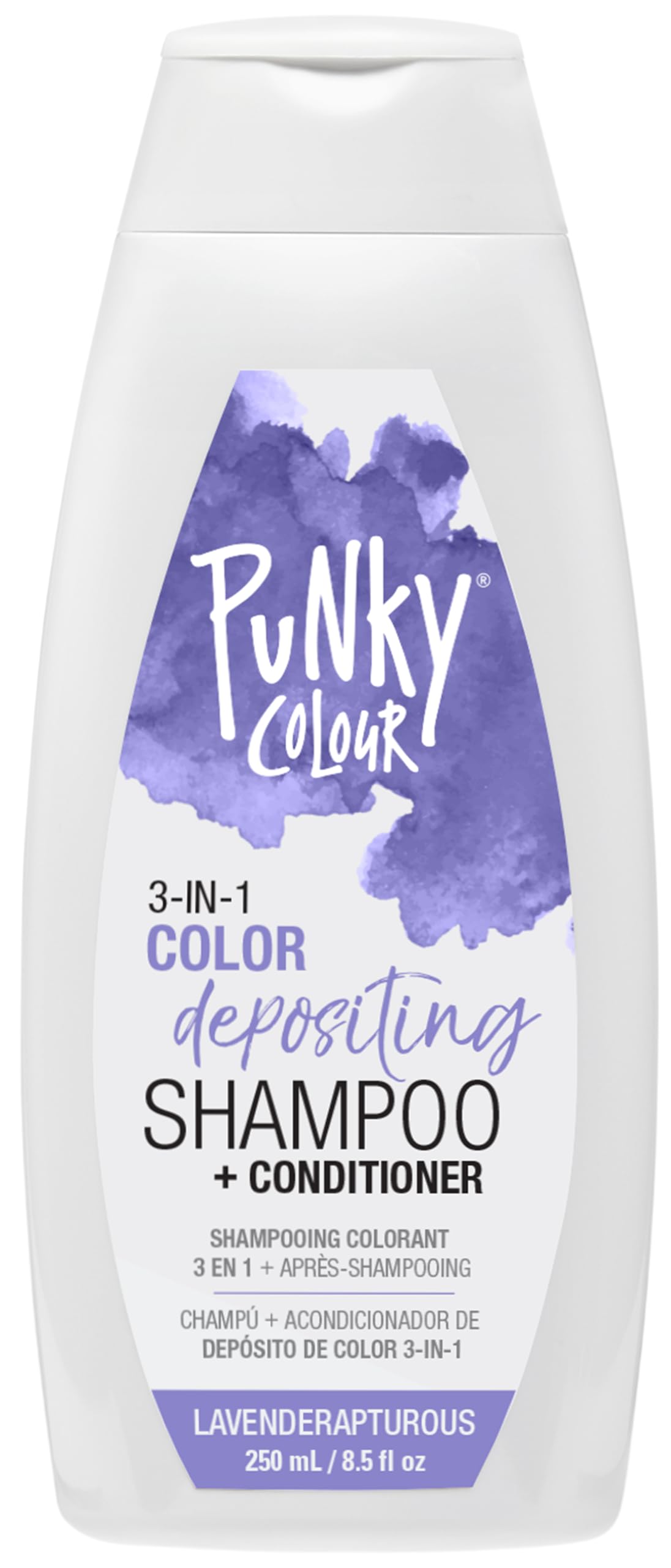 Punky Colour 3-in-1 Color Depositing Conditioner & Hair Cleanser - Lavenderapturous, Semi Permanent Hair Color Conditioner, Long
