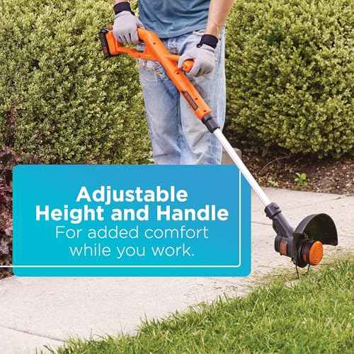 BLACK+DECKER 20V MAX String Trimmer Edger Cordless, 10-Inch Electric Weed Wacker with Automatic Feed Spool Kit (LST201)