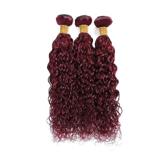 Giginger Burgundy 99J Water Wave Human Hair Bundles 18 20 22 inch Wine Red Human Hair Bundles Burgundy 100% Unprocessed Raw Quick Weave Hair for Black Women