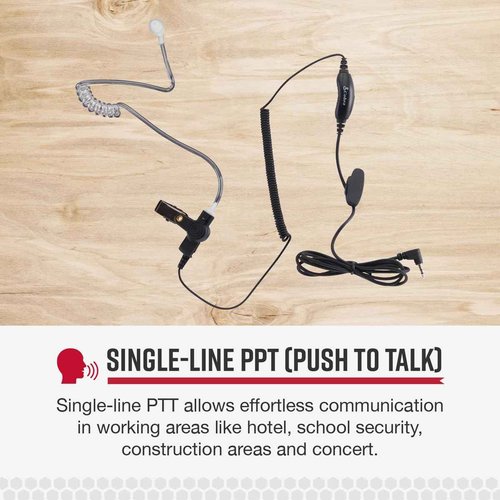 COBRA GA-SV01 Surveillance Walkie Talkie Headset Microphone for Adults, Compatible with All MicroTalk Two-Way Radios, Silicone Ear Tip, Black (Pack of 3)