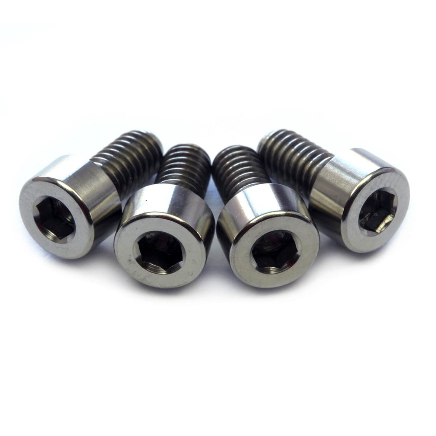 Stainless/Black Alloy Steel/Titanium - Floyd Rose Style Guitar Locking Nut Screws Set - Monsterbolts (Qty 4, Titanium)