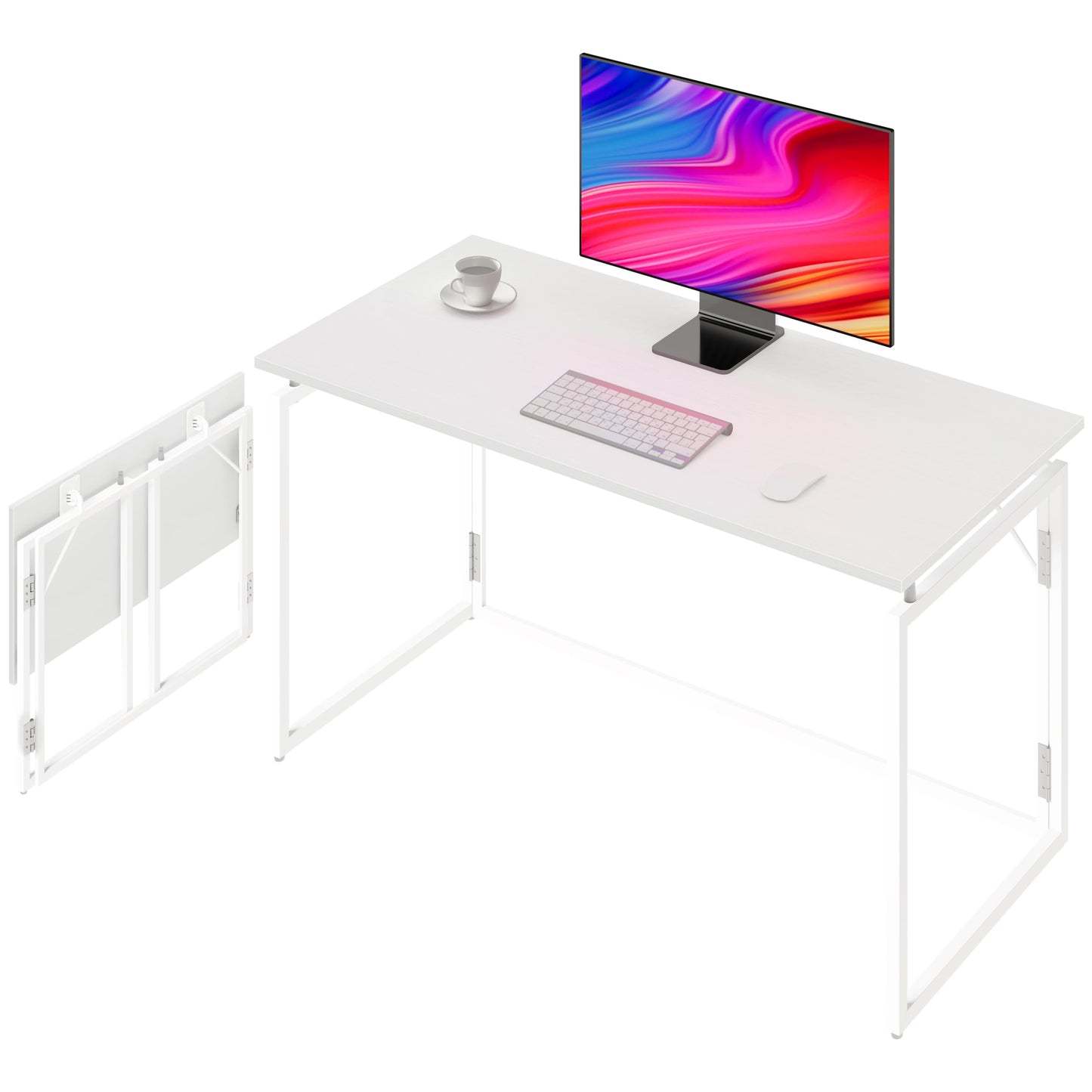 alawooder Folding Desk 30 Inch - Small Foldable Desk for Small Space Minimalist, Space Saving Collapsible Compact Desk Portable Table for Craft, Writing, Study and Work (No Assembly Required)