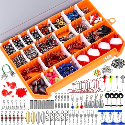 PLUSINNO Fishing Lures Baits Tackle Including Crankbaits, Spinnerbaits, Plastic Worms, Jigs, Topwater Lures, Tackle Box an...
