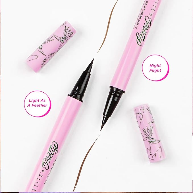 Petite 'n Pretty Best in Brow Makeup Kit - Featherlight Clear Mascara & Brow Gel, Eyebrow Pencil & Makeup Bag for Kids, Tweens and Teens – Natural, Clean, Non-toxic - Made in USA (Dark)
