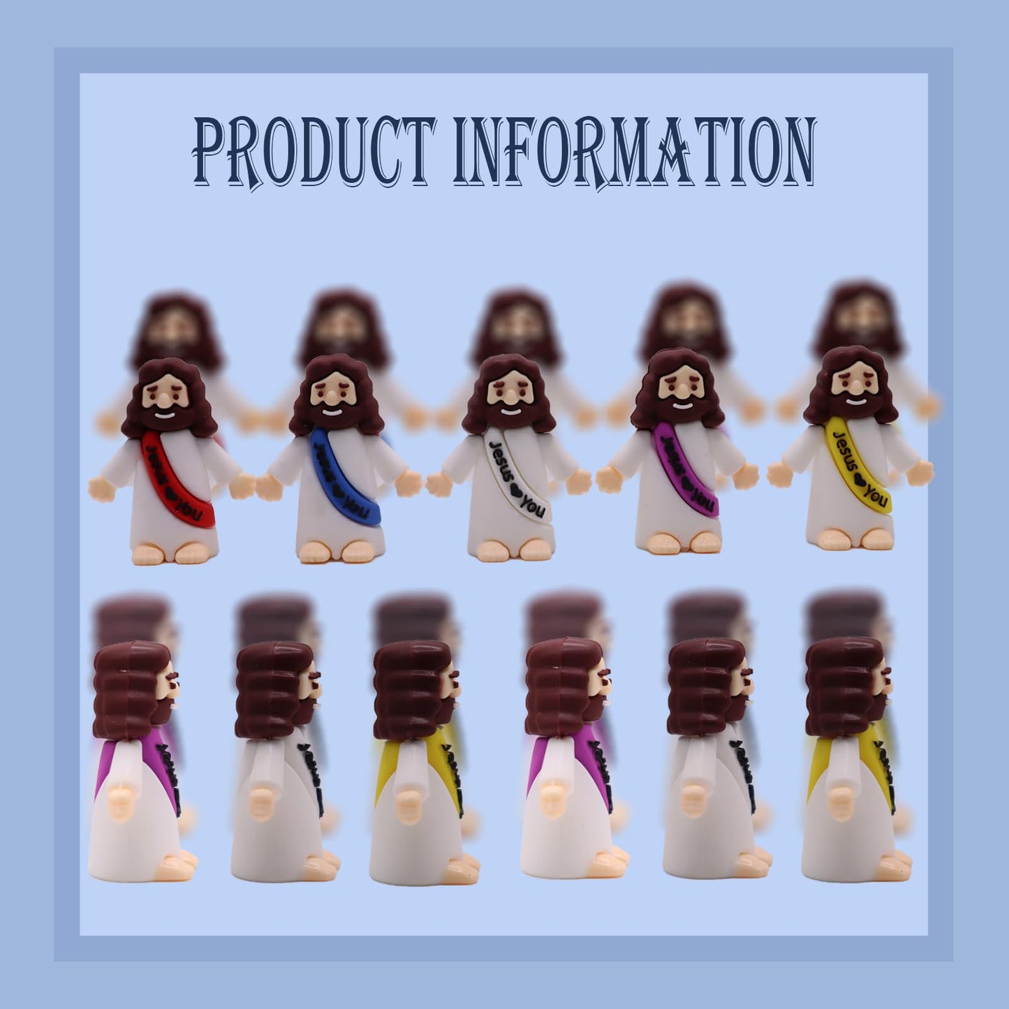 AKFAHOIF 30PCS Little Jesus Figures, Mini Jesus Figurines in Bulk, Multicolor Tiny Jesus Figures, Miniature Figurines to Hide and Seek Religious Gifts for Easter Egg Stuffers