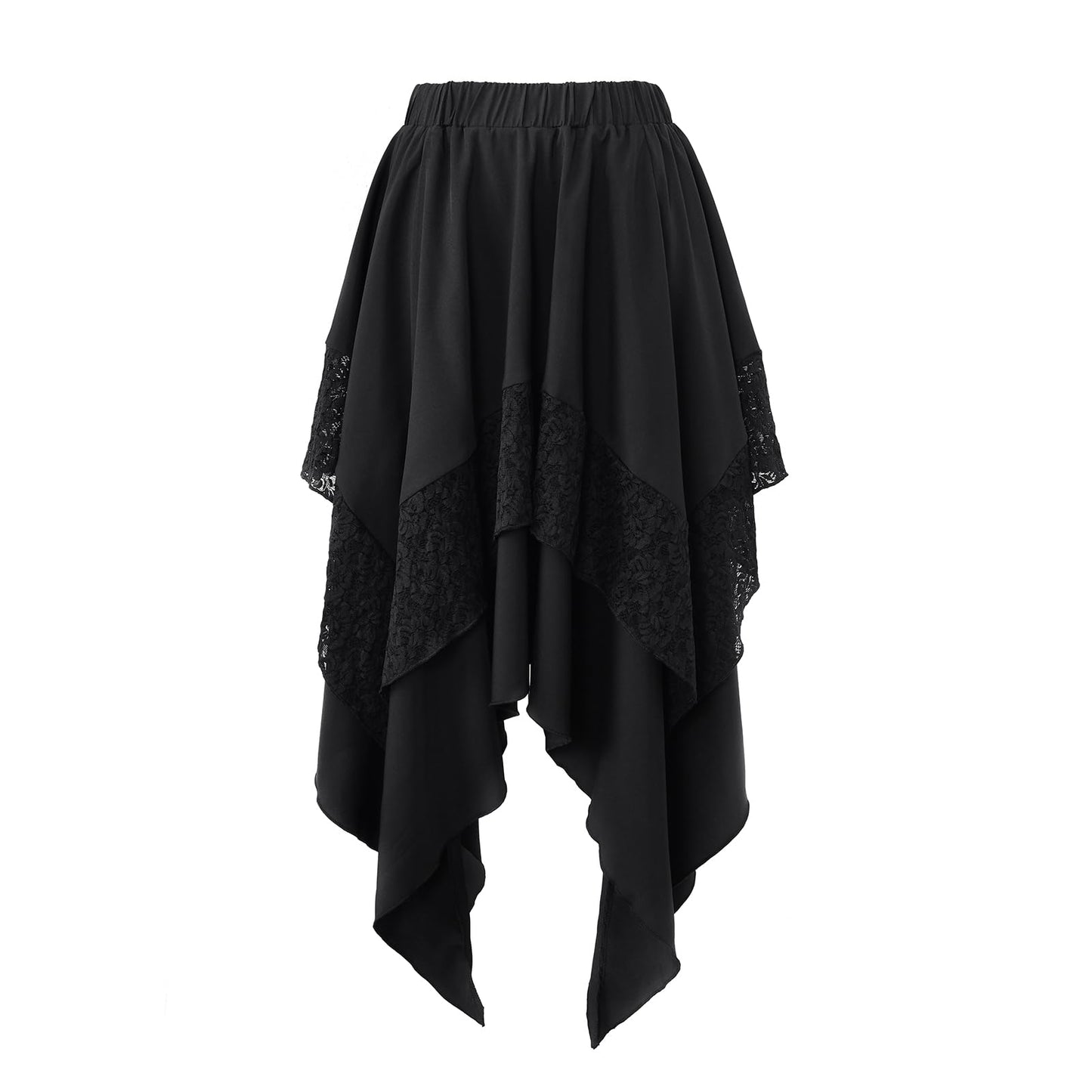 Apocrypha Womens Victorian Renaissance Vintage Gothic Retro Costumes Pirates Skirt (Small, Black-ZD)
