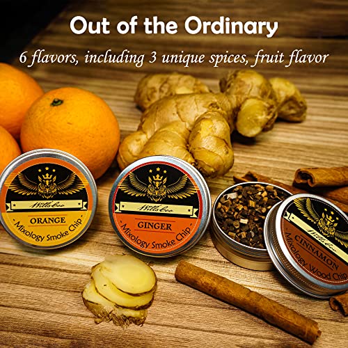 Willscoo Cocktail Smoker Kit - Handmade Old Fashioned Wood Smoker with Torch, 6 Flavors Wood Chips for Whiskey & Alcohol G...