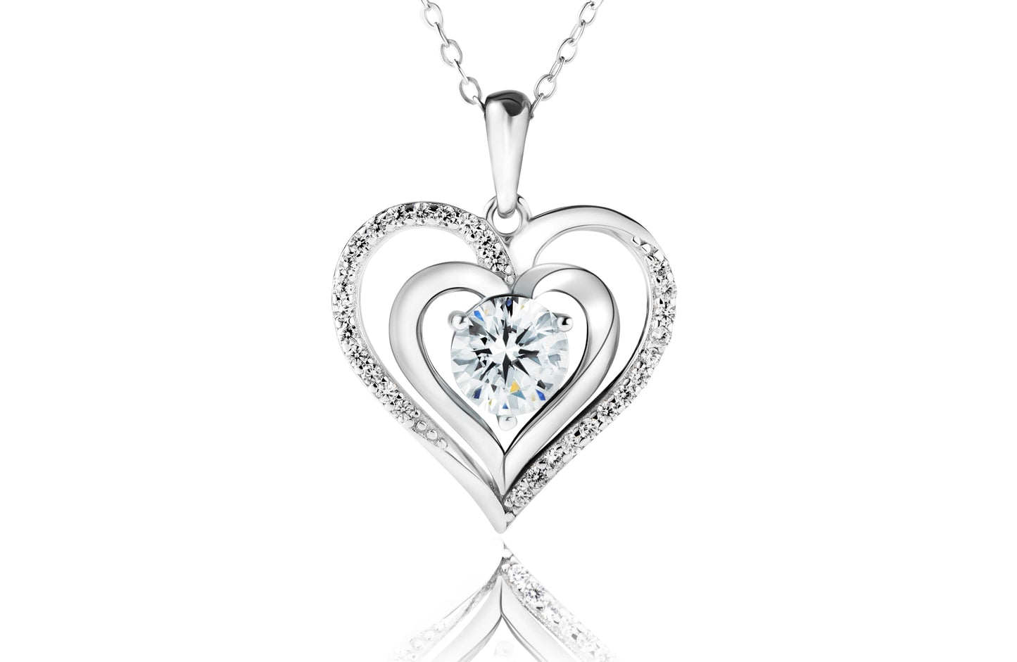 Sparkling Heart Moissanite Necklaces for Women, 1 Carat Moissanite, 925 sterling silver necklaces, jewelry, necklaces for women, mossinate, gifts for her, birthday gifts for women