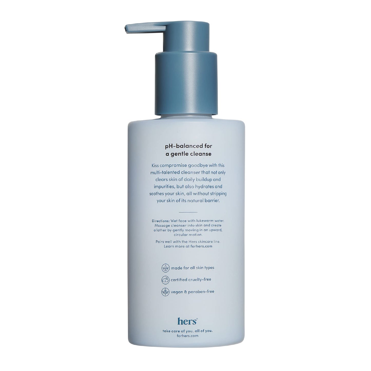 hers Clear Waters Hydrating Cleanser - Squalane Cleanser Face Wash for All Skin Types - Contains Hyaluronic Acid, Squalane, and