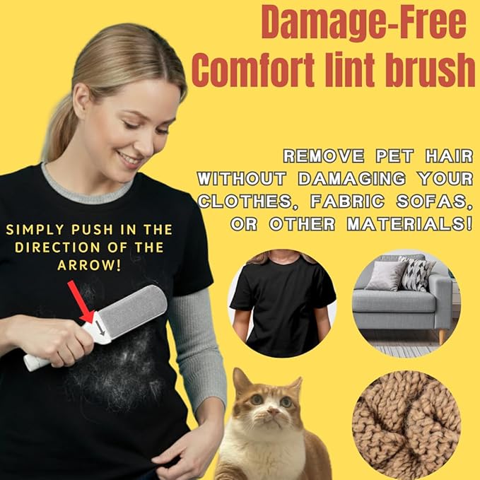 SufurLint 4 in 1 Multi - Pet Hair Lint roller Brush - Lint Remover tool - Cat Dog Hair Removal, Furniture, Carpet rake, rug, Clothes, Car Seat cleaning - fur Remover cleaner, mini rollers, magic brush