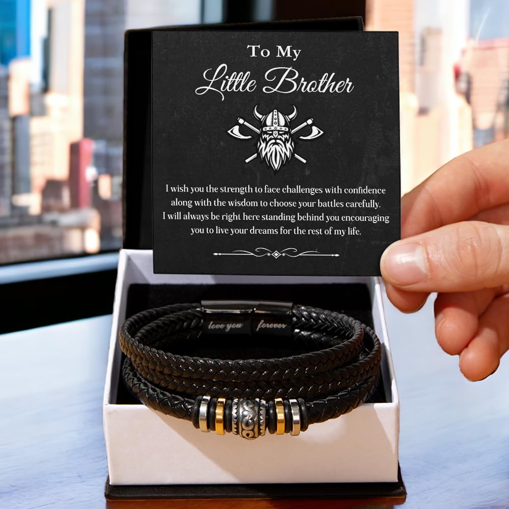 Xukaenus Brother Bracelet From Sister With Message Card And Gift Box, To My Brother Love You Forever Bracelets, Brothers Bracelets For Men, Meaningful Gifts For Him Birthday Christmas