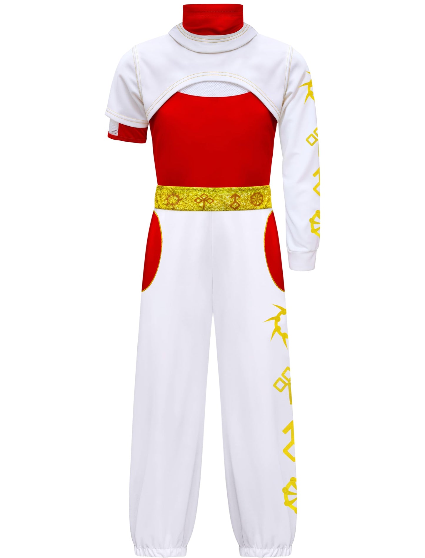 Iowillar Zombie Girls Costume Kids Character Halloween Cosplay Cheerleader Mesh Top Pant Hooded Coat 3PCS Uniform Outfits