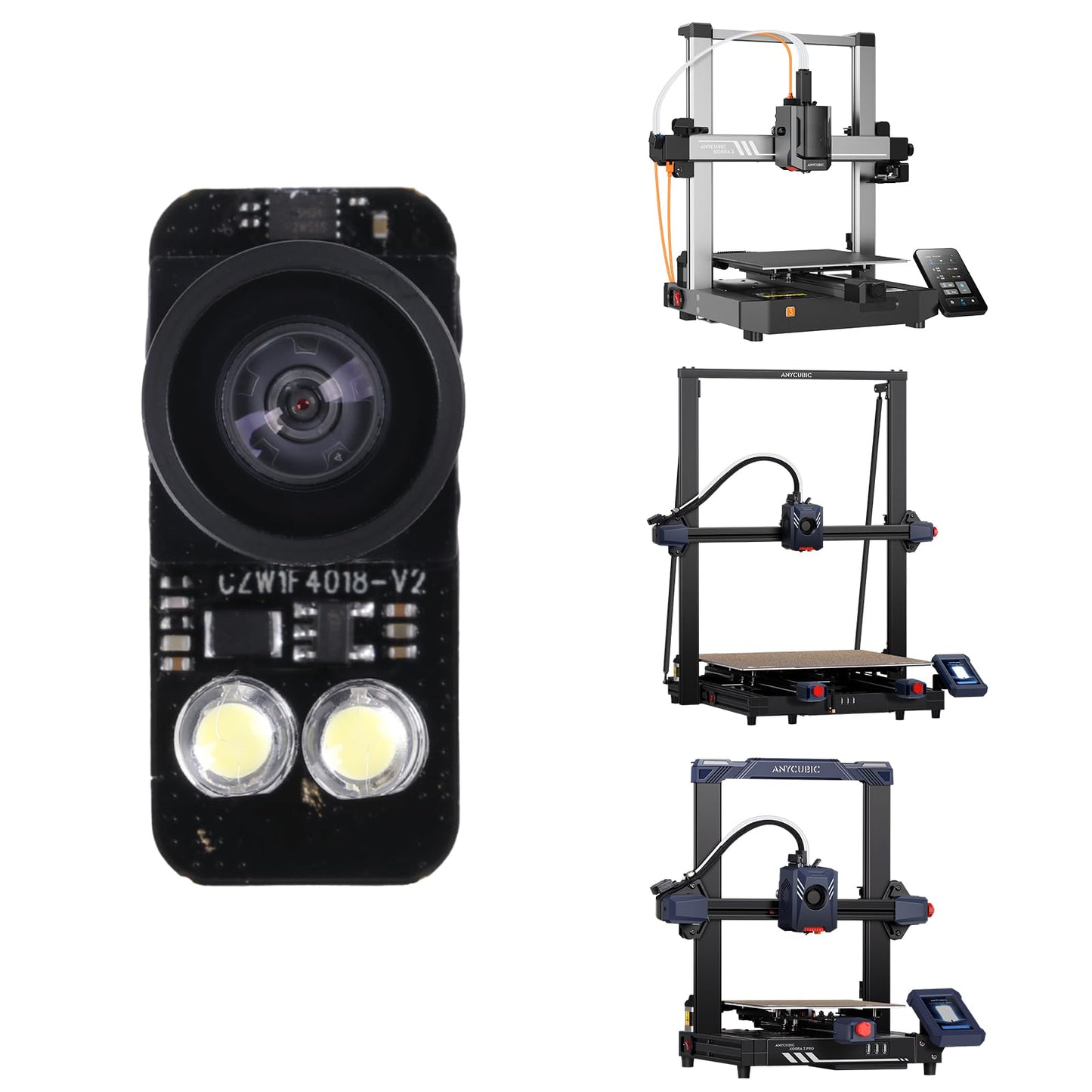Anycubic Kobra 3 3D Printer Camera, Real-Time and Remote Monitoring, Ultra Clear Resolution, Easy to Assemble and DIY Frame, Compatible with Kobra 3/ Kobra 2 Pro/Plus/Max/Klipper Printer/Computer