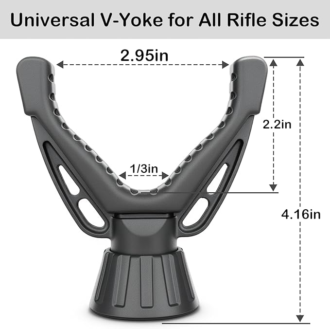 360° Rotating V Yoke Shooting Rest for Rifle Compatible with Shooting Stick Hunting Tripod, Gun Tripod and Monopod for Hunting & Outdoor Activities