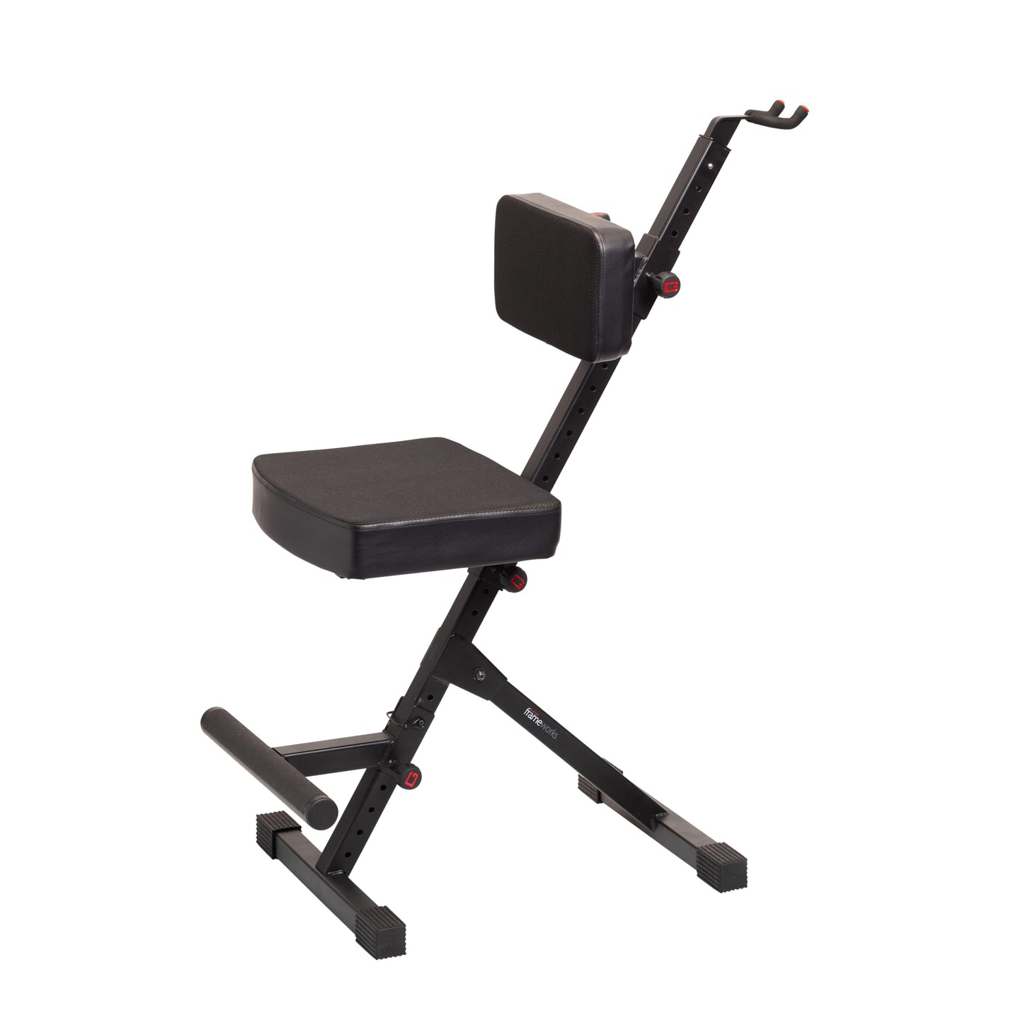Gator Frameworks Deluxe Guitar Seat With Adjustable Padded Backrest And Cushion, Rear Guitar Hanger Holds Both Acoustic And Elec