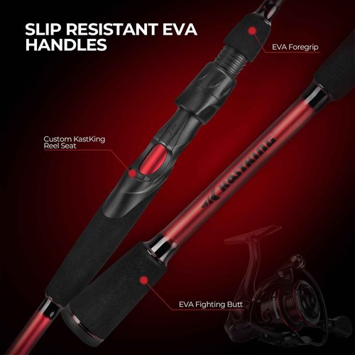 KastKing Royale Legend II Spinning Fishing Combos, 6'9'' M Twin Tips Rod, Size 2000