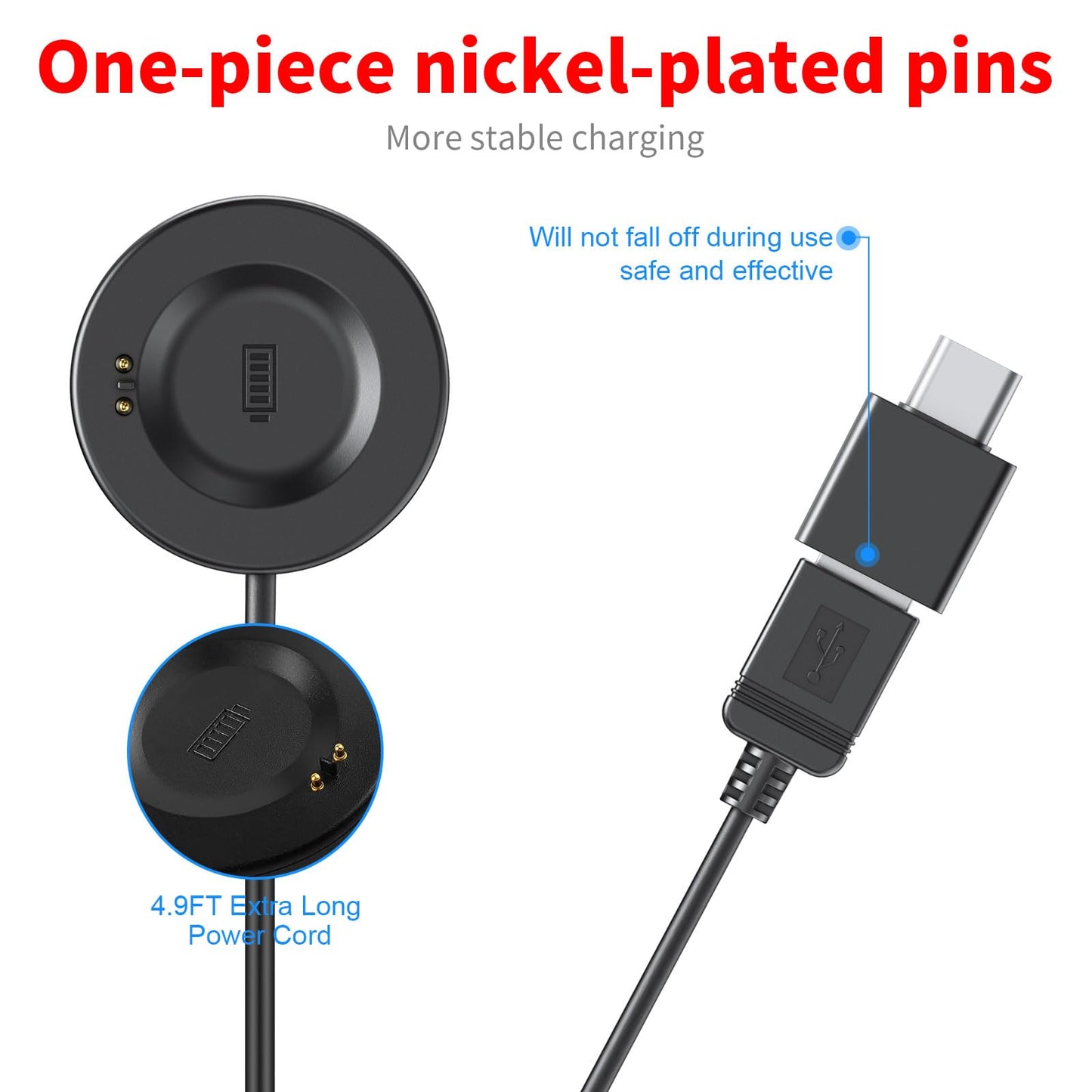 Usb Charger Cable For Itouch Wearables Air 3 Smartwatch & Sport 3 Smartwatch, Replacement Charging Base Compatible With Itouch A