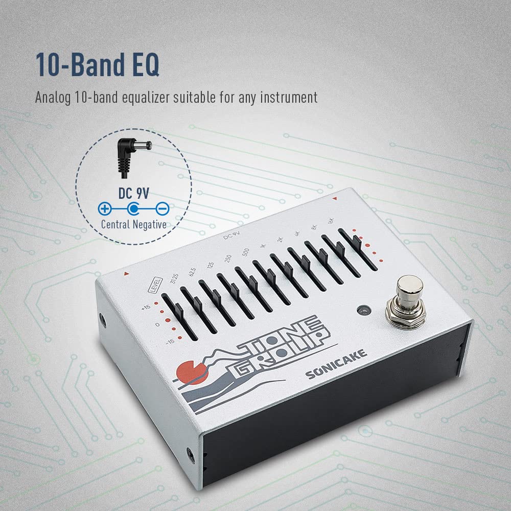 Sonicake Eq Equalizer Guitar Effects Pedal Tone Group 10-Band