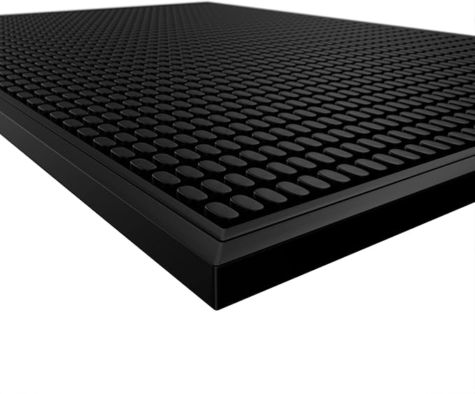 Highball & Chaser Premium Bar Mat 18in x 12in 1cm Thick Durable and Stylish Service Bar Mat for Spills, Coffee, Bars, Rest...