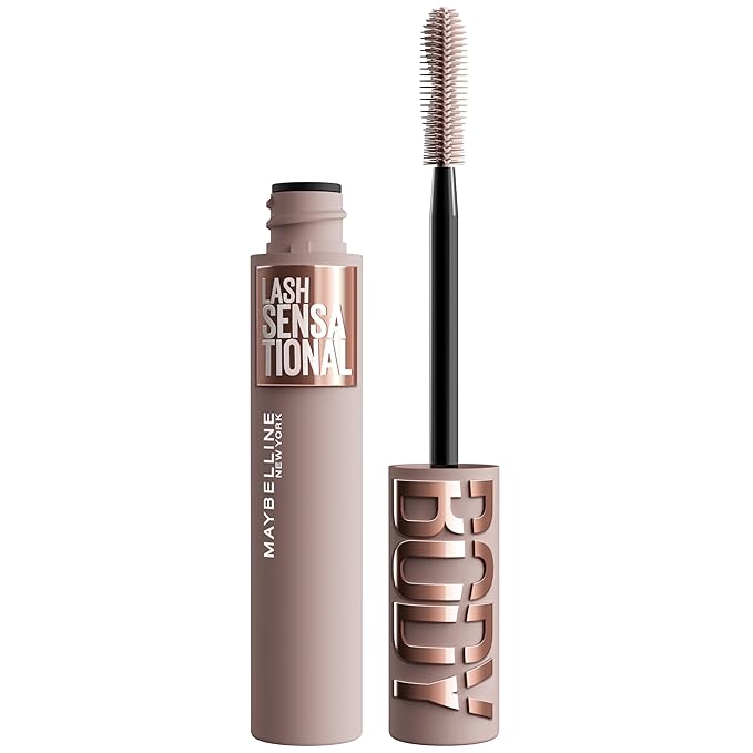 Maybelline Lash Sensational Body Washable Mascara, Volume and Length Formula for 24HR Lash Lift, Smudge and Clump-Resistant, Very Black