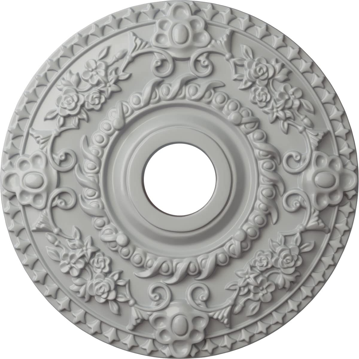 Ekena Millwork Cm18Rofrf Rose Ceiling Medallion, Frost