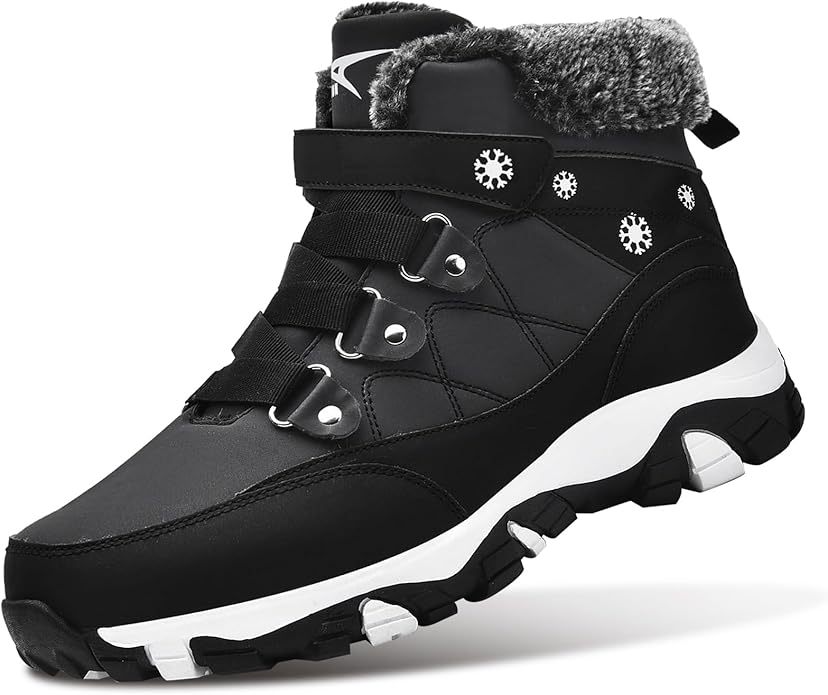 ASHION Womens Snow Boots Warm Fur Lined Winter Boots Comfortable Ankle Booties Outdoor Hiking Boots for Women