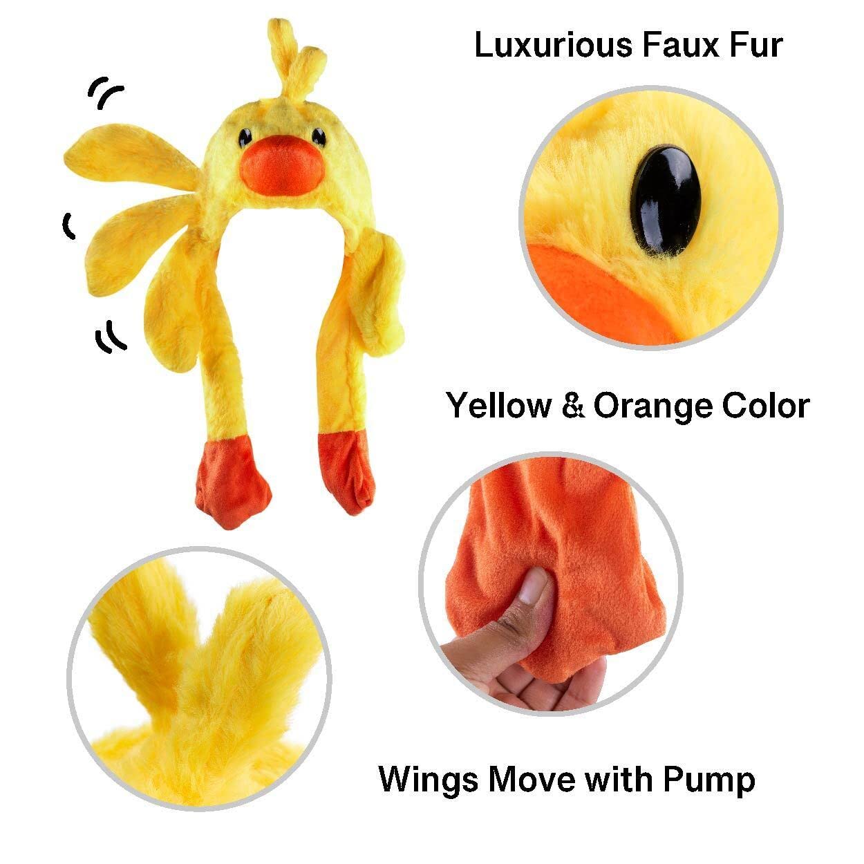 Super Z Outlet Animal Cute Plush Animal Winter Ski Hat Beanie Aviator Style Winter with Long Glove Ear Flaps (Duck)