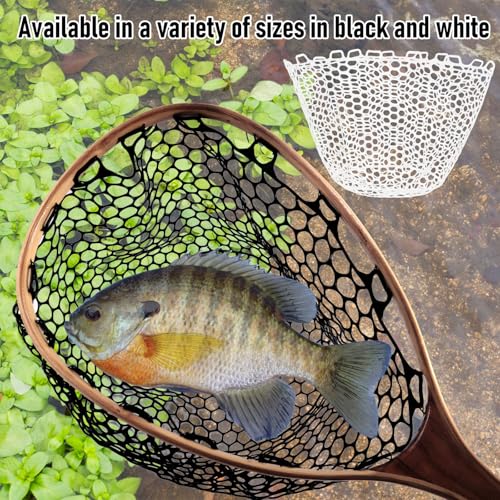 Alwonder Fishing Nets Silicone Replacement Netting, Clear Black Fly Ice Fishing Net Landing Kayak Nets Without Handle for ...
