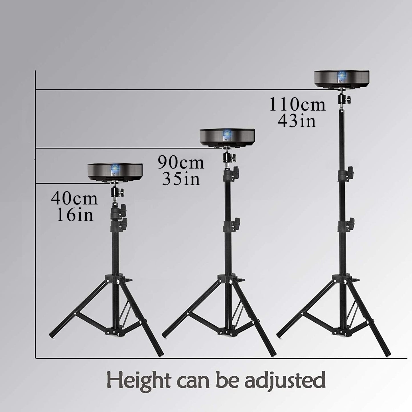 Projector Floor Stand, Portable Tripod Mount - Folding Stand for Projector, Camera, Webcam (18" to 40") - Supports Up to 3lbs (1.5kgs)