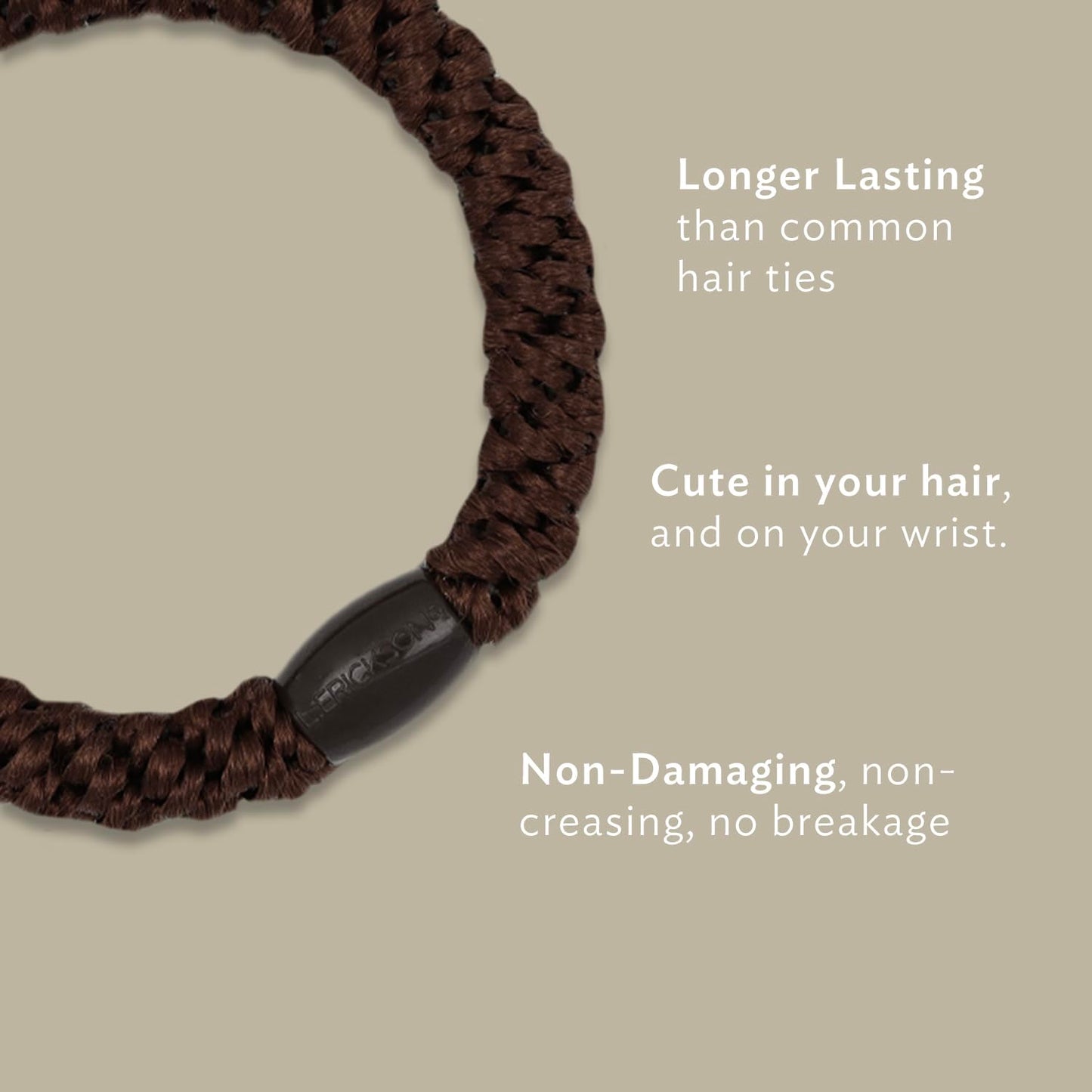 L. Erickson Grab & Go Pony Tube - Corsica- 15 Pack Ponytail Holder Hair Ties