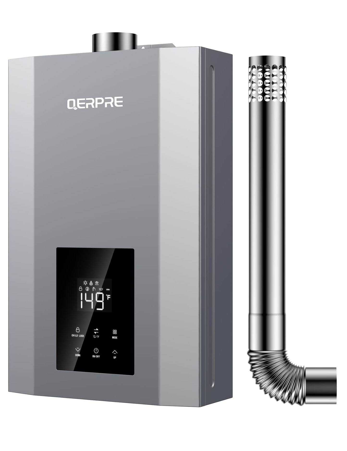 Natural Gas Tankless Water Heater, Max 3.6 GPM, 85,000 BTU Indoor Installation, On Demand Instant Hot Water Heater, 2-3 Points Whole House, Within 1℉ Stable Temp, Multi-Protection, 1/2" NPT Connector