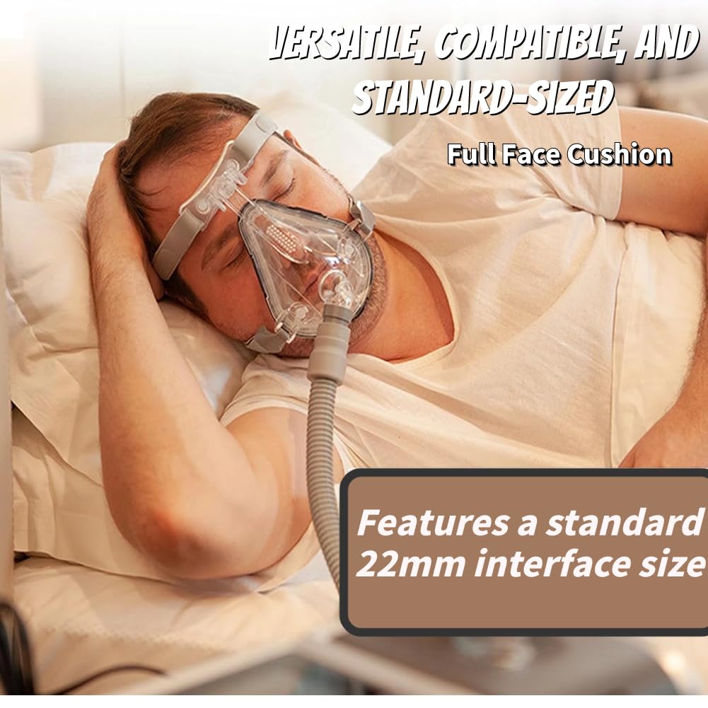 Universal Replacement Full Face Cushion Full Set Include Headgear, Elbows, Frame, Full Face Supplies to Improve Wearing Comfort - Large (L)