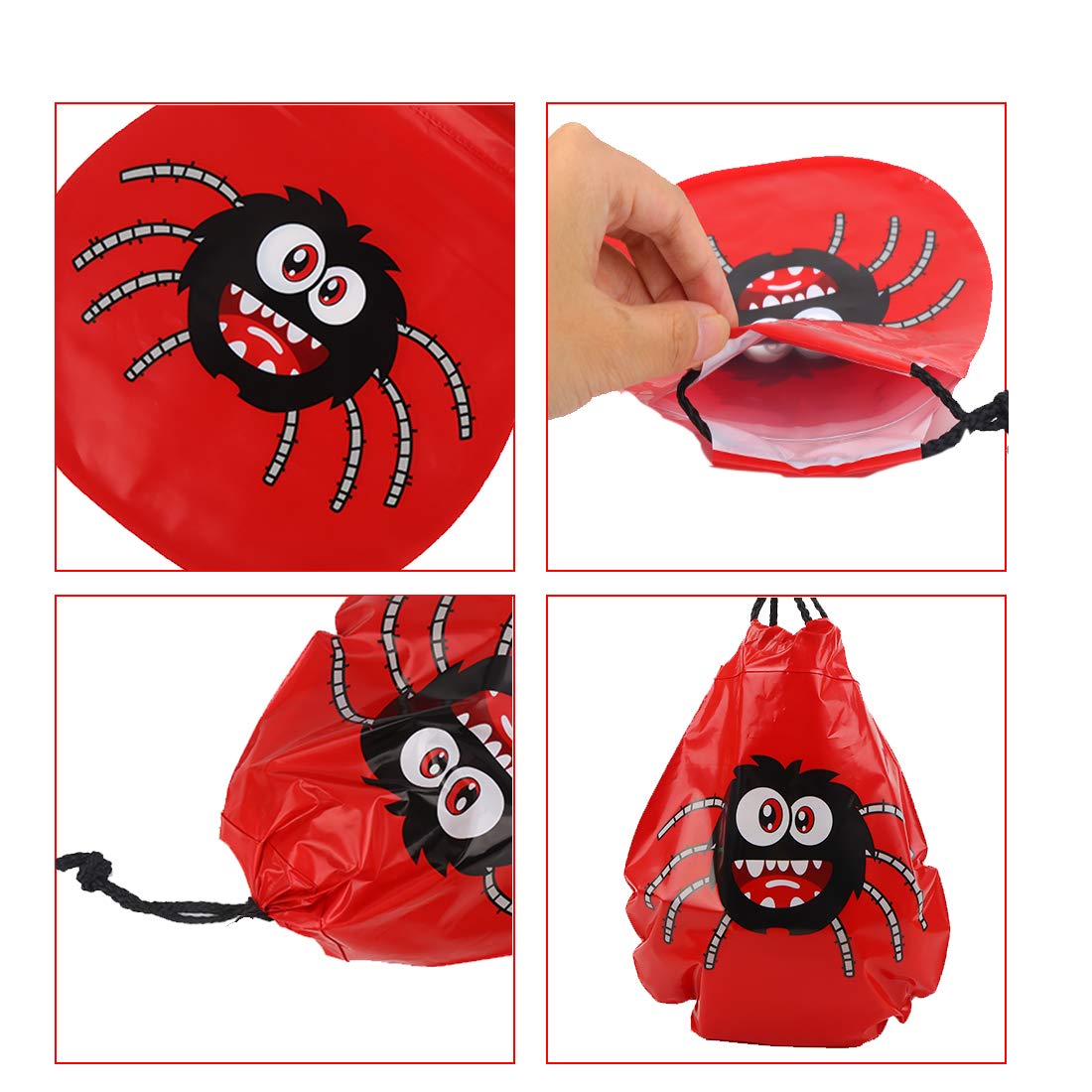 CCINEE 24pcs Drawstring Goody Bags - 12 Styles Halloween Treats Bags for Kids' Trick or Treat Party Favor Supplies