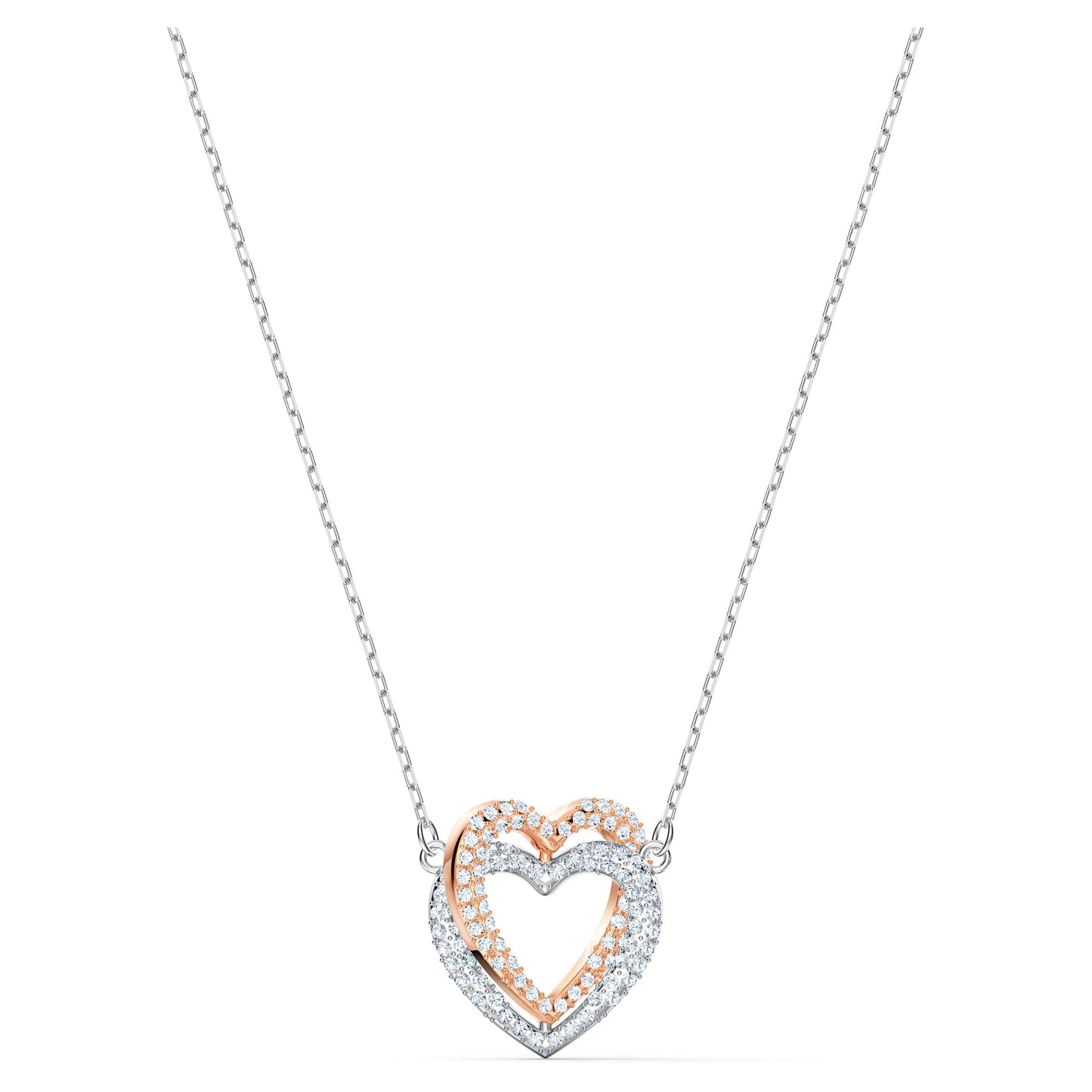 Swarovski Hyperbola Pendant Necklace for Women, with a Mixed Metal Plated Finish and Clear Crystal Pav