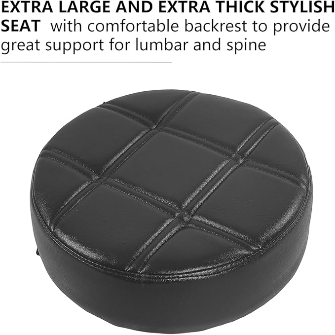 Grace&Grace Height Adjustable Swivel Stool with Extra Large Extra Thick Seat for Ultimate Comfort for Salon, Studio, Shop, Kitchen