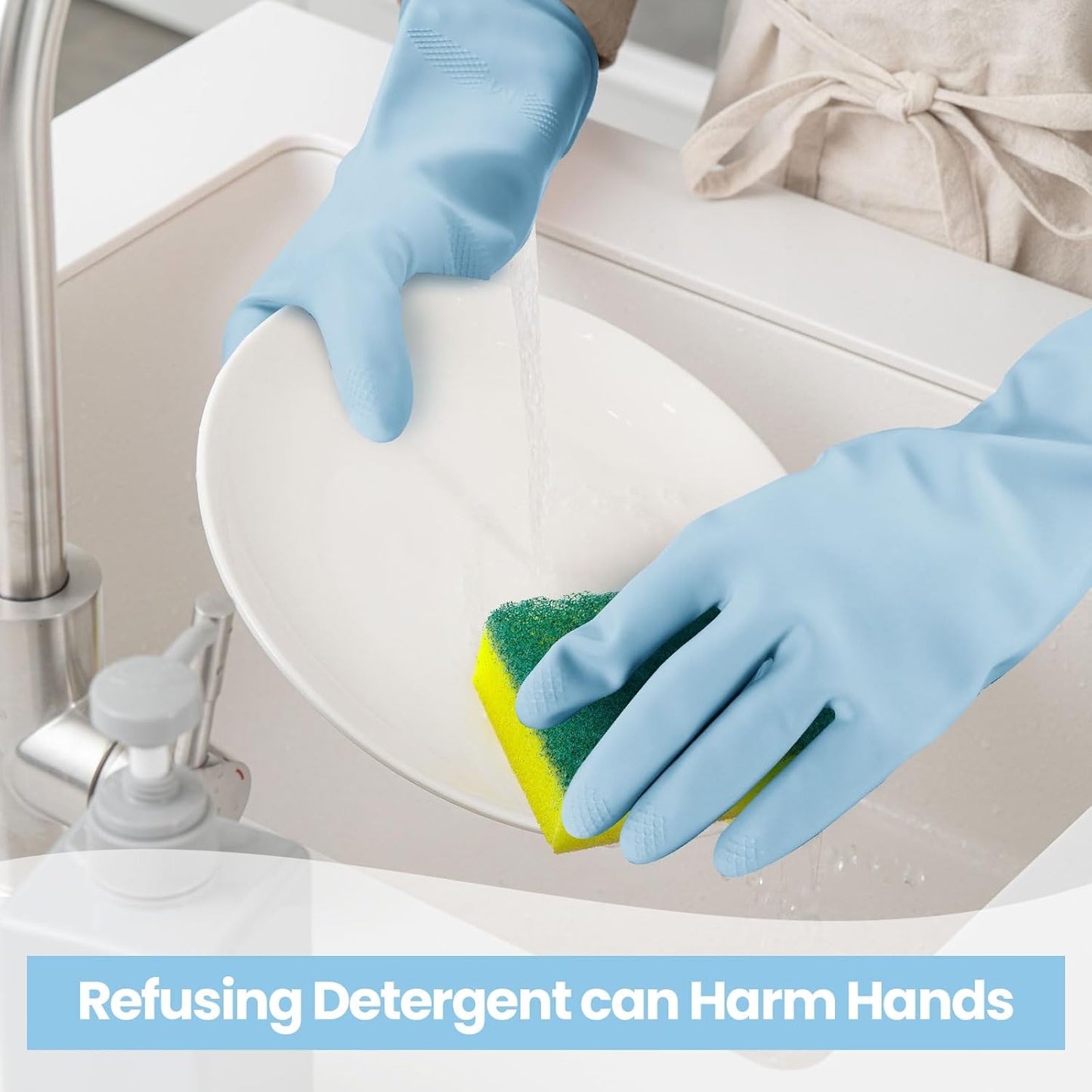 Rubber Kitchen Dishwashing Gloves, 4/5 Pairs Eusable Cleaning Gloves for Washing Dishes, Household Cleaning, Pet Care