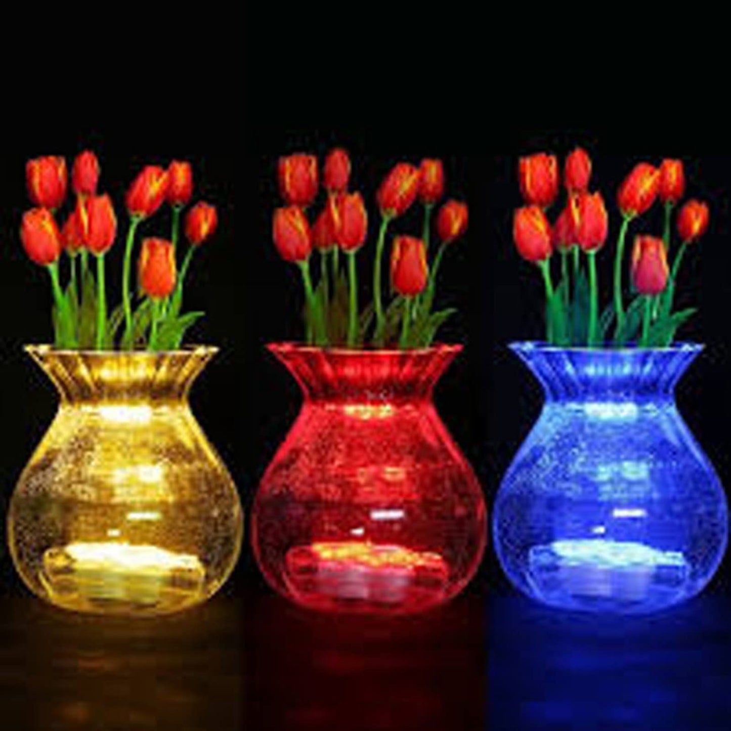 JYtrend Bright LED Floral Tea Light Submersible Lights for Party Wedding (Amber, 30 Pack)