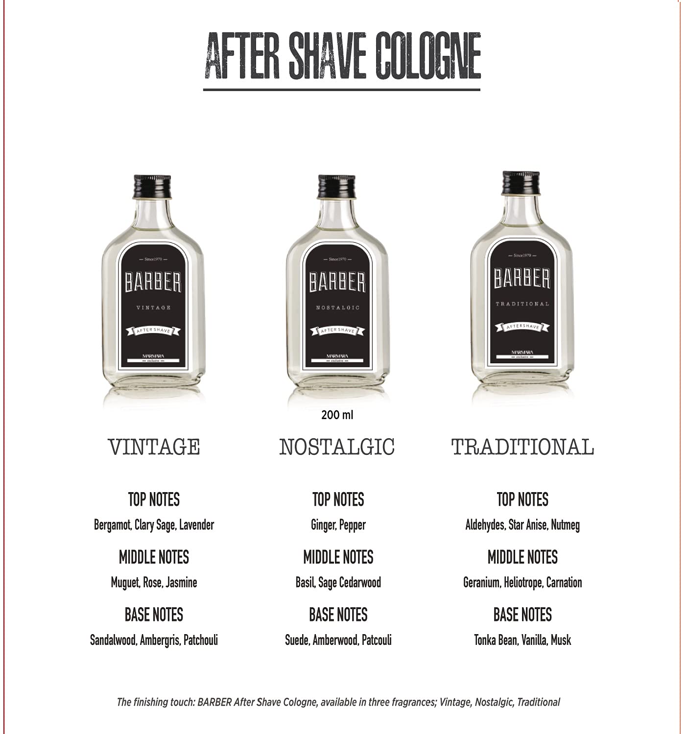 Marmara Barber Cologne - Best Choice of Modern Barbers and Traditional Shaving Fans Travel Size (50 ml, No4)