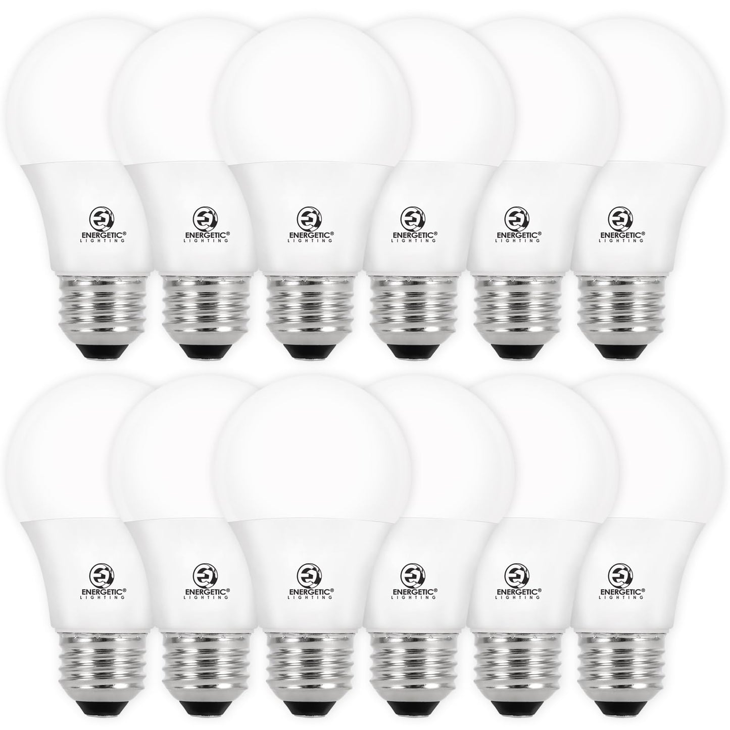 E ENERGETIC LIGHTING Dimmable Light Bulbs, 60W Equivalent 3000K Warm White, E26 Base, 8W 800 Lumens LED Light Bulbs, ETL Listed, 12 Packs