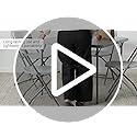 Office Star Resin 5-Piece Folding Square Table and Chair Set, Light Grey