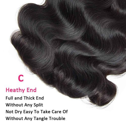 14A Body Wave Bundles Human Hair 14 16 18 Inch 100% Brazilian Virgin Real Raw Human Hair Bundles Body Wave Thick Weave Natural Color (14 16 18 Inch)