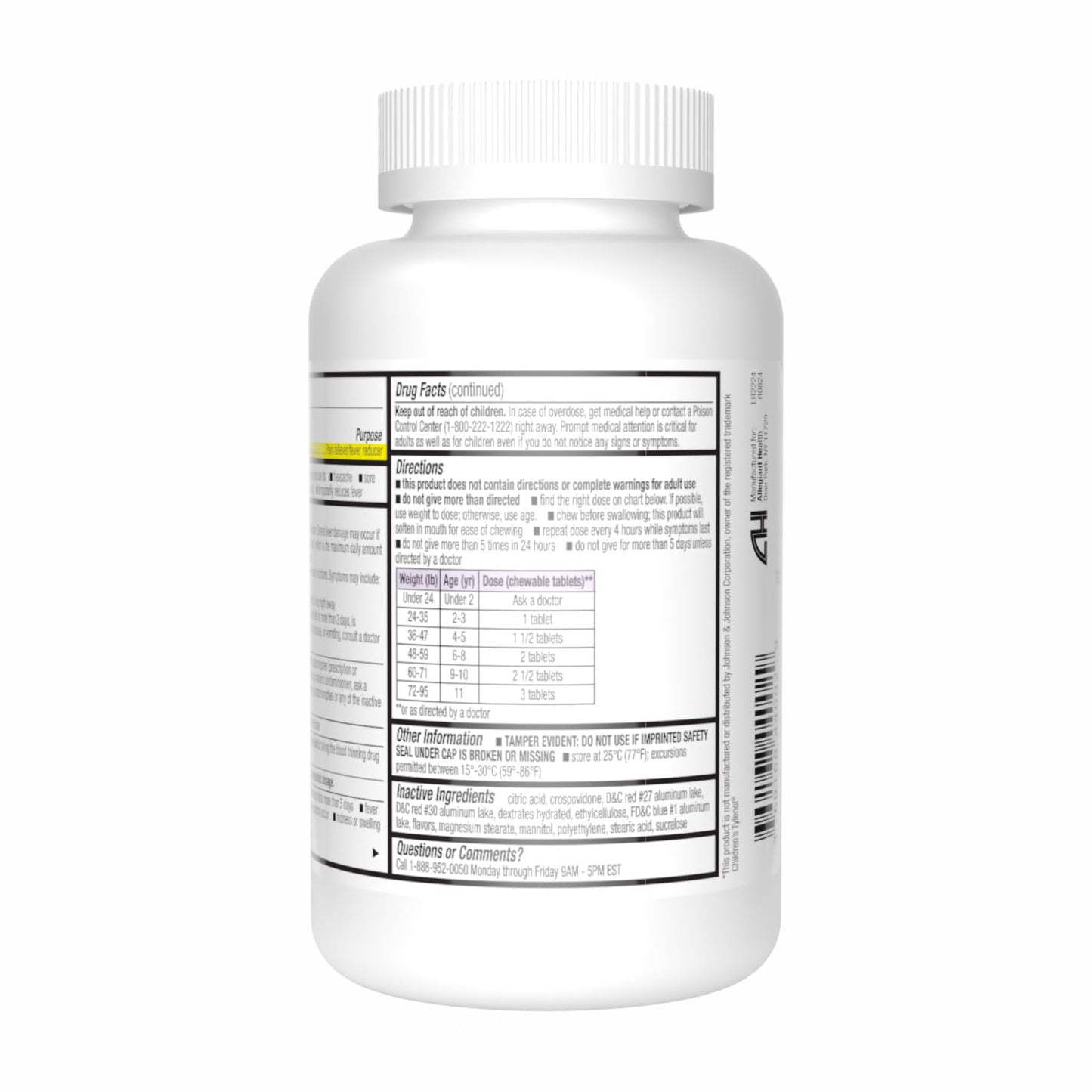 HealthA2Z® Children’s Chewable Pain Relief | Acetaminophen 160mg | Grape Flavor | Fever Reducer & Pain Reliever | Aspirin & Ibuprofen Free | 150 Counts