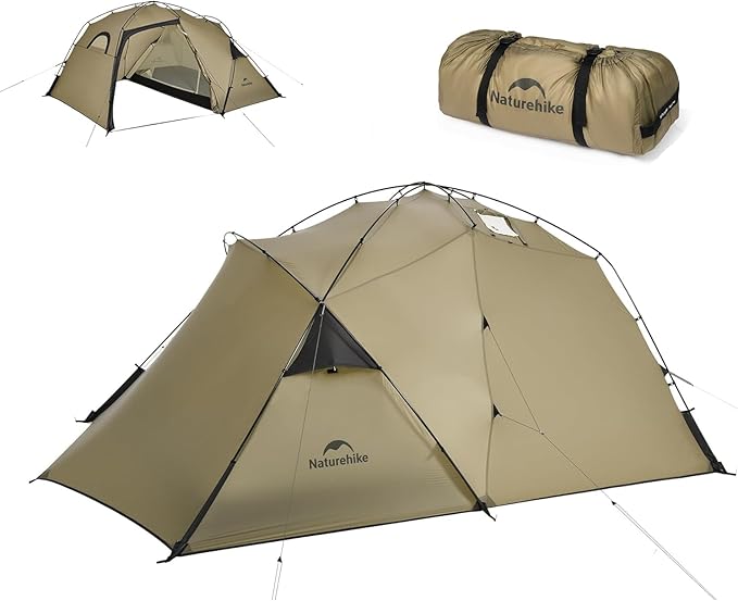 Naturehike 1/2 Person Hot Tent with Stove Jack, Ultralight Waterproof Windproof 4 Season Tent, Easy Setup Portable Backpac...