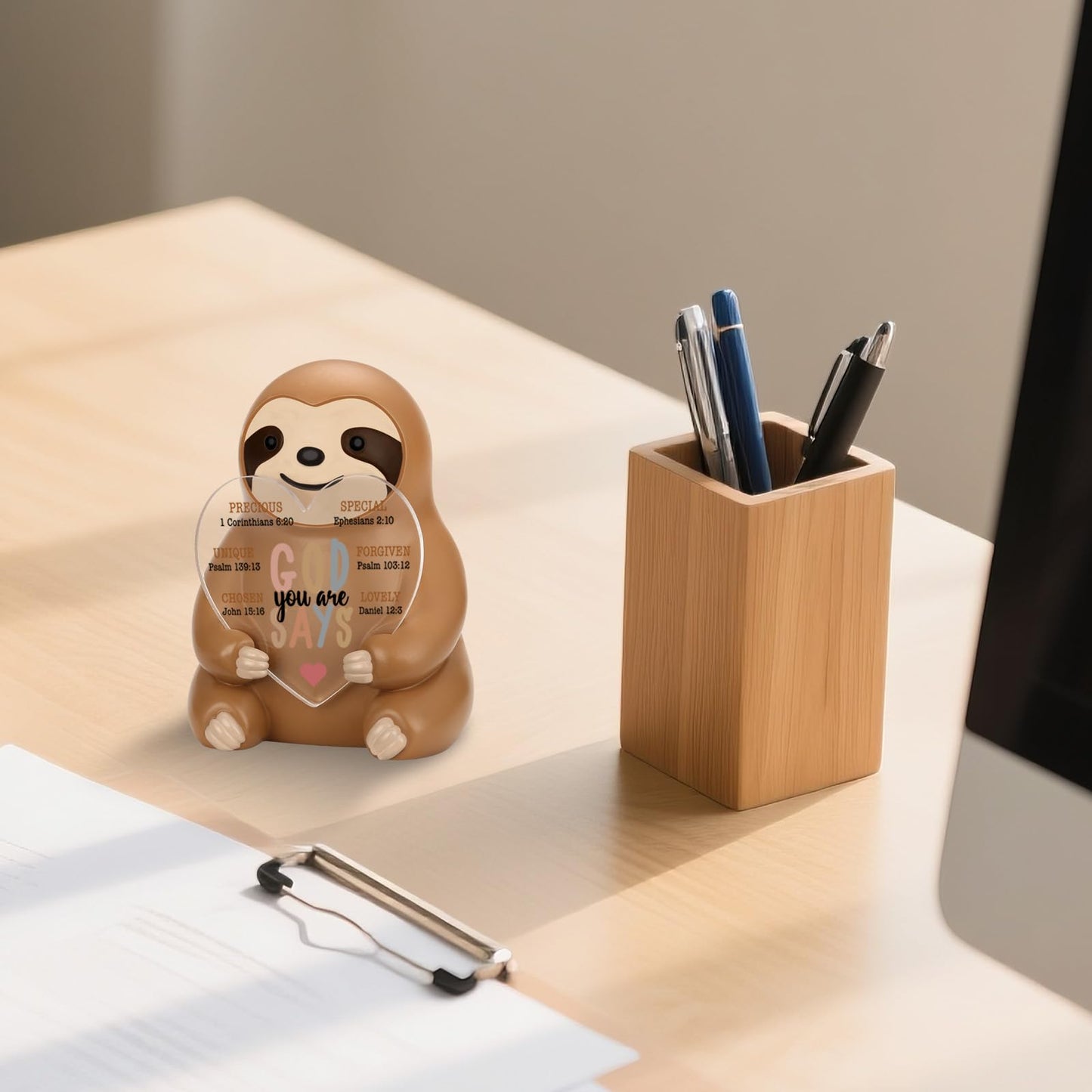 wainvniaw Positive Gifts for Women Sister, Mini Sloth Figurines, Small Sloth with Positive Messages for Inspirational Decor, Cute Motivational Birthday Gifts for Friends, Coworkers, Family WSH7