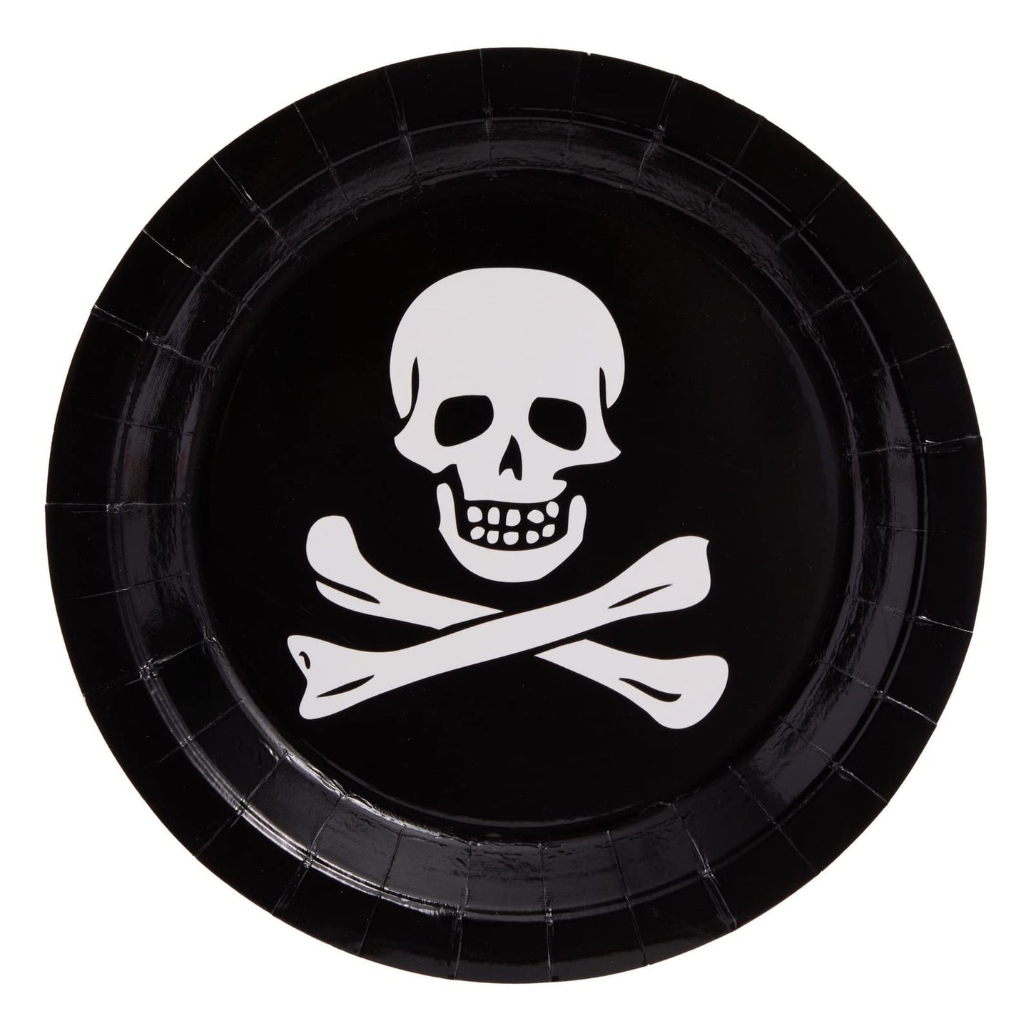 Juvale 144-Piece Skull Birthday Party Set - 24 Disposable Pirate Party Plates, Napkins, Cups & Cutlery for Birthday Decorations and Halloween Decor