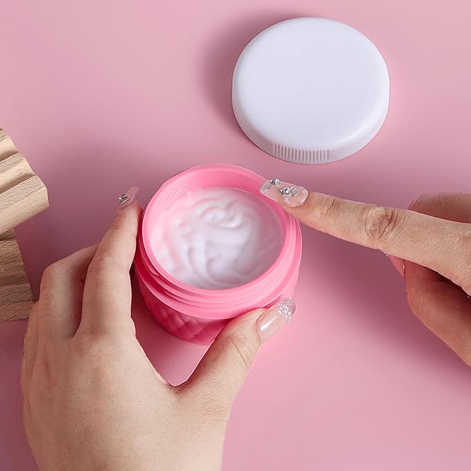 Travel Containers for Toiletries, Silicone Cream Jars BPA-Free, TSA Approved 2oz Travel Size Containers, Leak-proof Silicone Jars with Lid for Cosmetic Face Hand Body Cream (4 Pack)